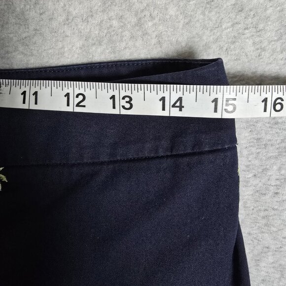 Talbots Womens Size 6 Navy Blue Palm Tree Curvy Ankle Cropped Chino Vacay Pants - Picture 11 of 12